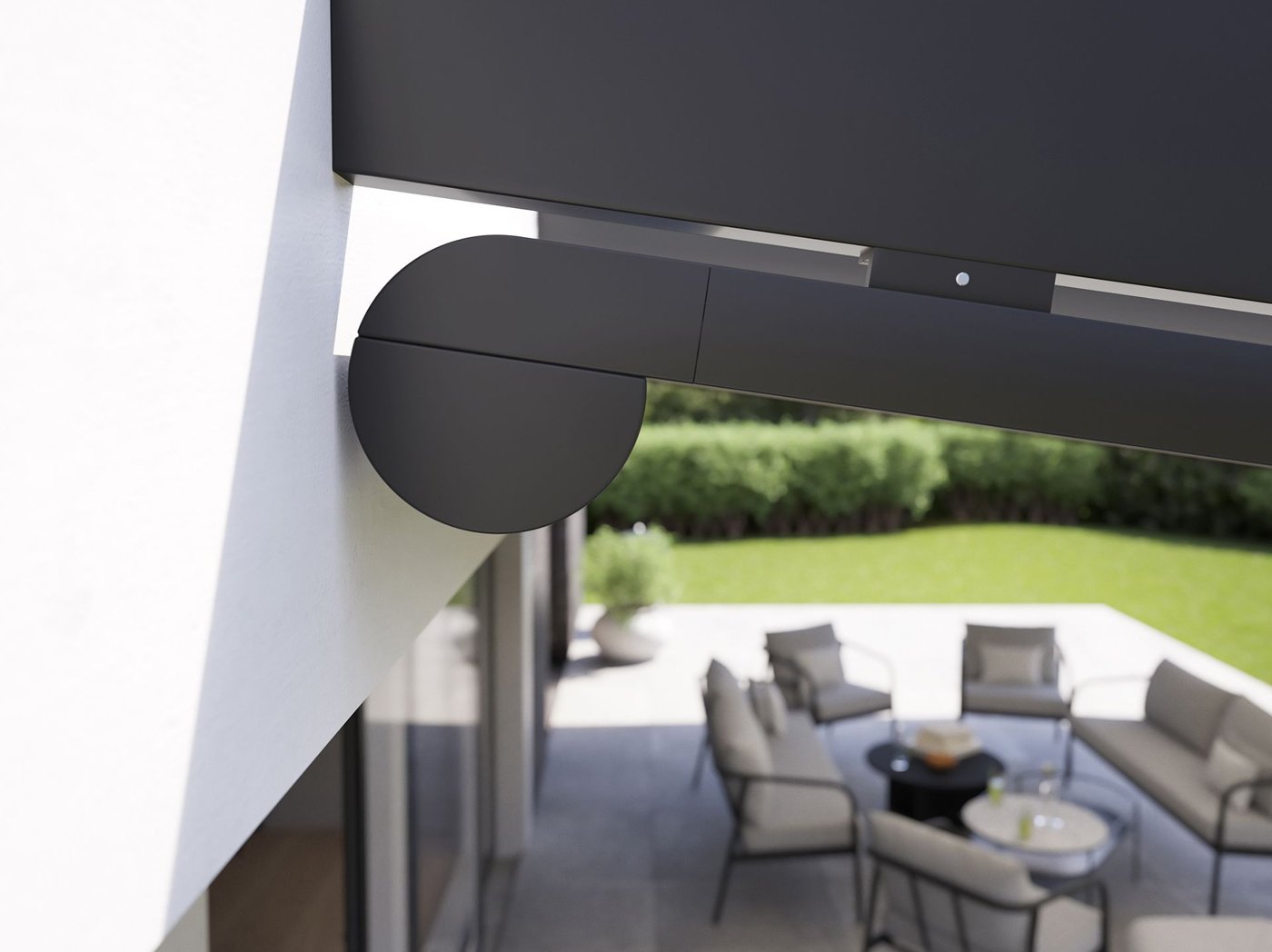 Detalje af kassetten på Markilux 879 i antracit